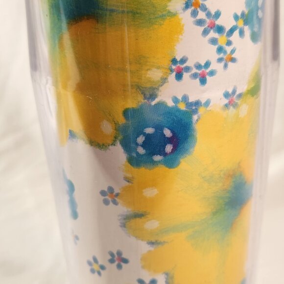 Starbucks Spring Floral Traveler Tumbler Acrylic Coffee Mug 2004 Yellow 16oz - Picture 3 of 13